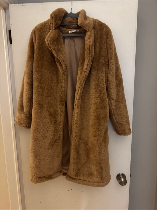 Jackets & Blazers - Faux Fur Teddy Coat - Brown